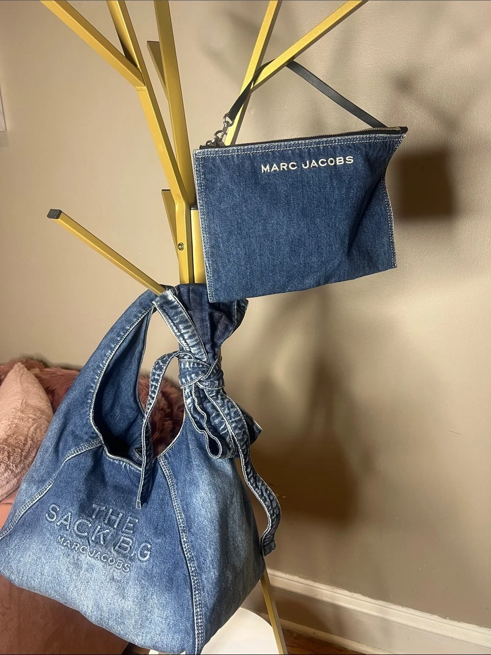Marc Jacobs Denim Blue Bow-Accent Shoulder Bag - Picture 3 of 9